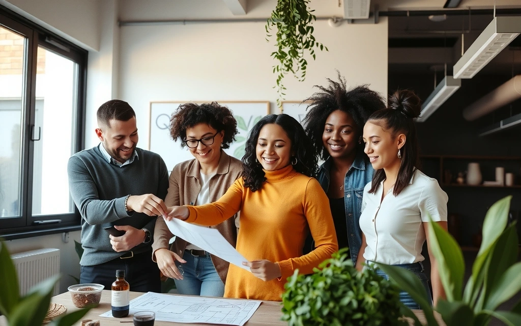Founding team discussing natural product ingredients