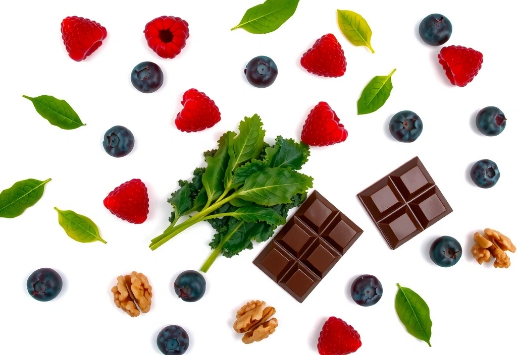 Colorful array of antioxidant-rich fruits and vegetables