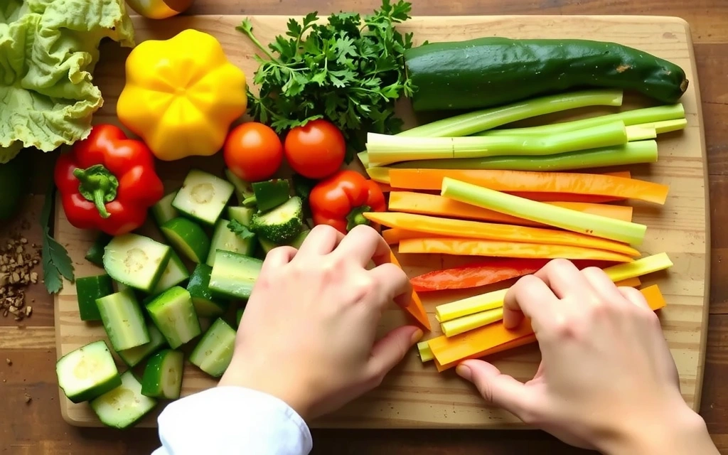Fresh ingredients for a healthy meal being prepared