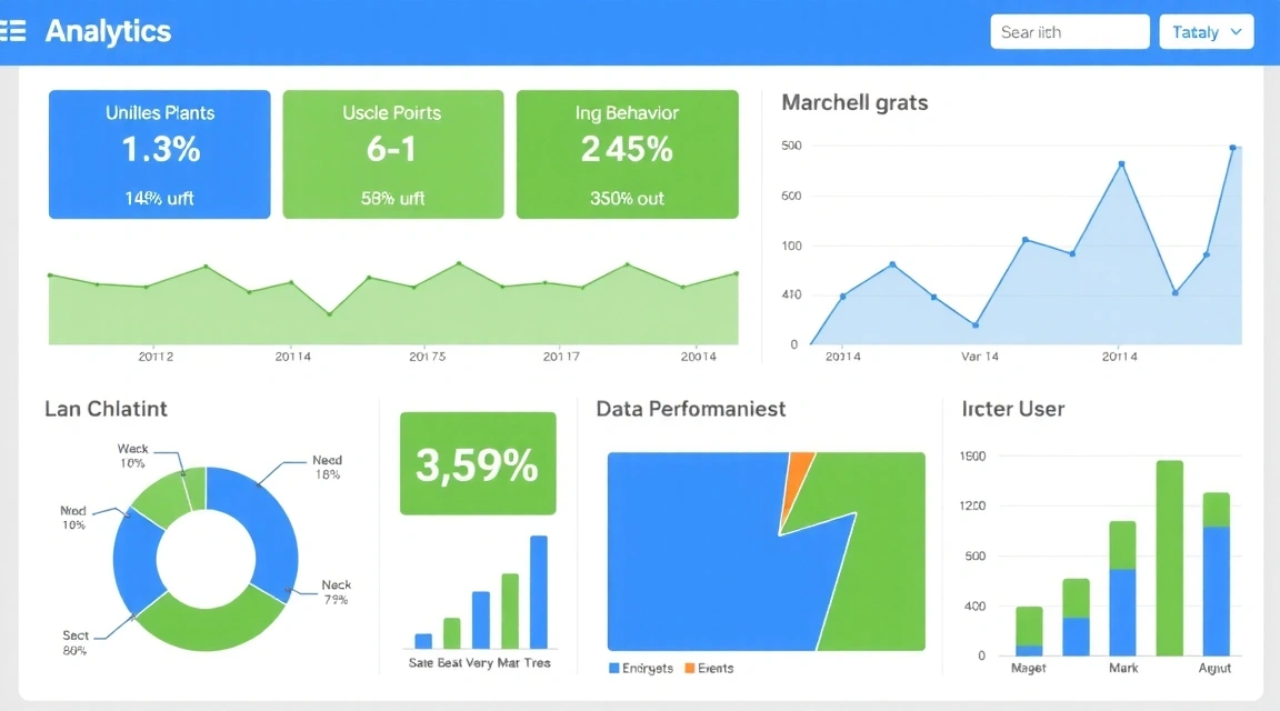 Illustration of an analytics dashboard with charts and graphs, representing performance tracking.